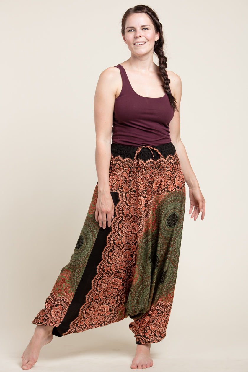 Mandala Olive Artisan Jumpsuit Haaremihousut - Berry Piper