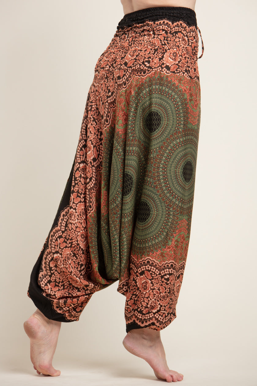 Mandala Olive Artisan Jumpsuit Haaremihousut - Berry Piper