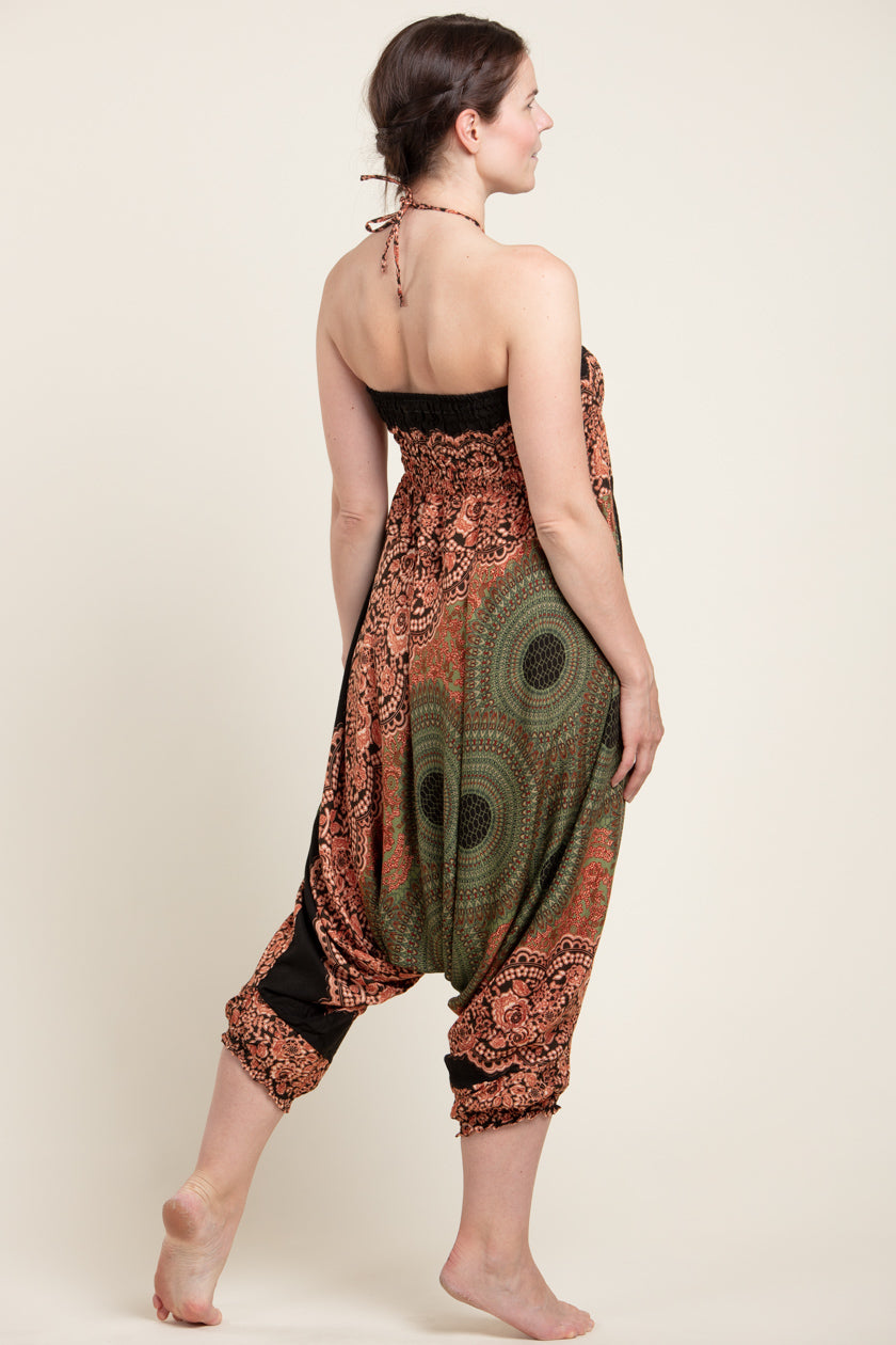 Mandala Olive Artisan Jumpsuit Haaremihousut - Berry Piper