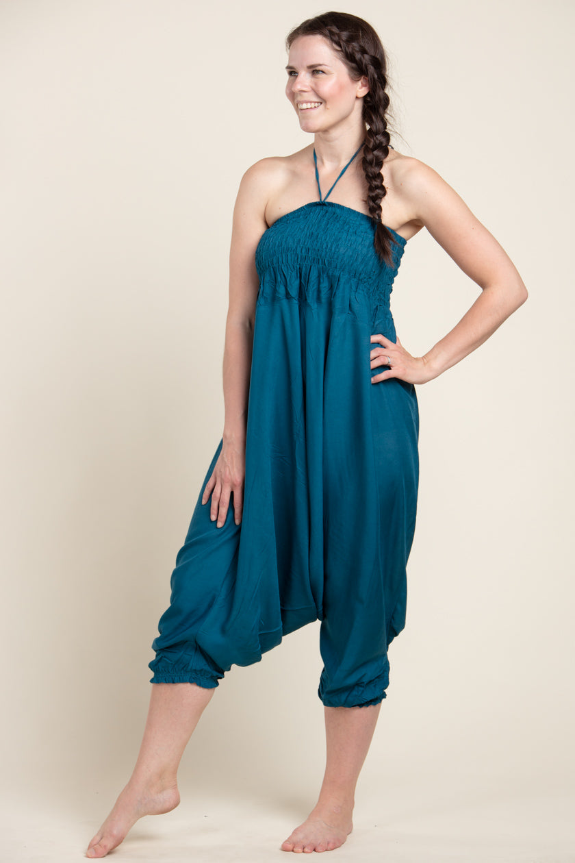 Boho Aqua Artisan Jumpsuit Haaremihousut - Berry Piper