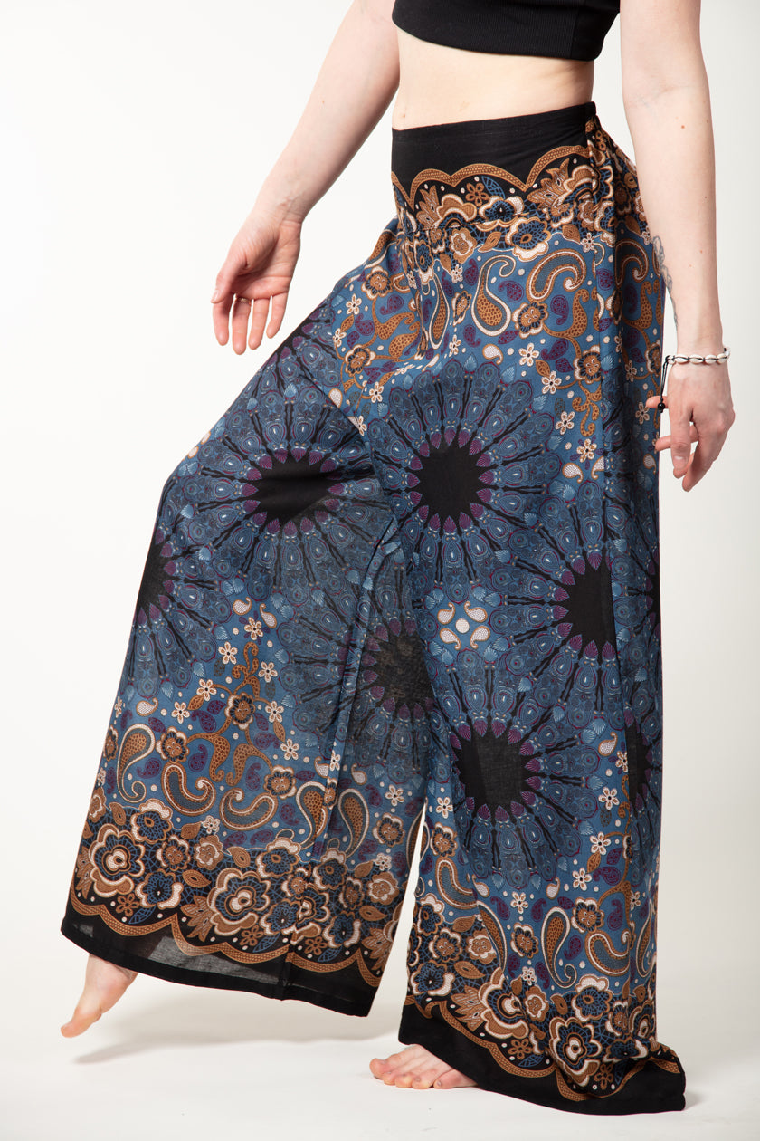 Paisley Mandala Navy Bronze Artisan Palatsihousut - Berry Piper