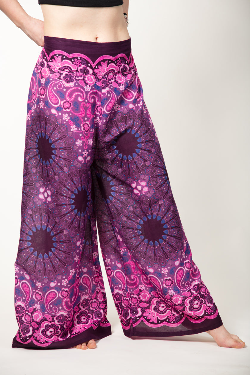 Paisley Mandala Purple Artisan Palatsihousut - Berry Piper
