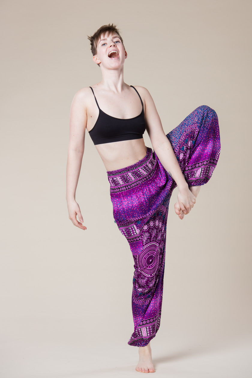 Chakra Purple Artisan Haaremihousut - Berry Piper