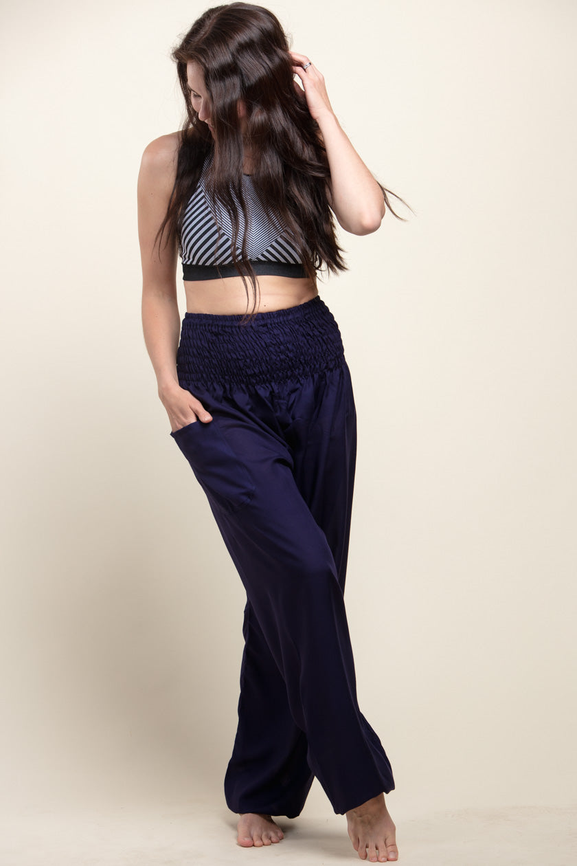 Extended Boho Navy Artisan Haaremihousut - Berry Piper