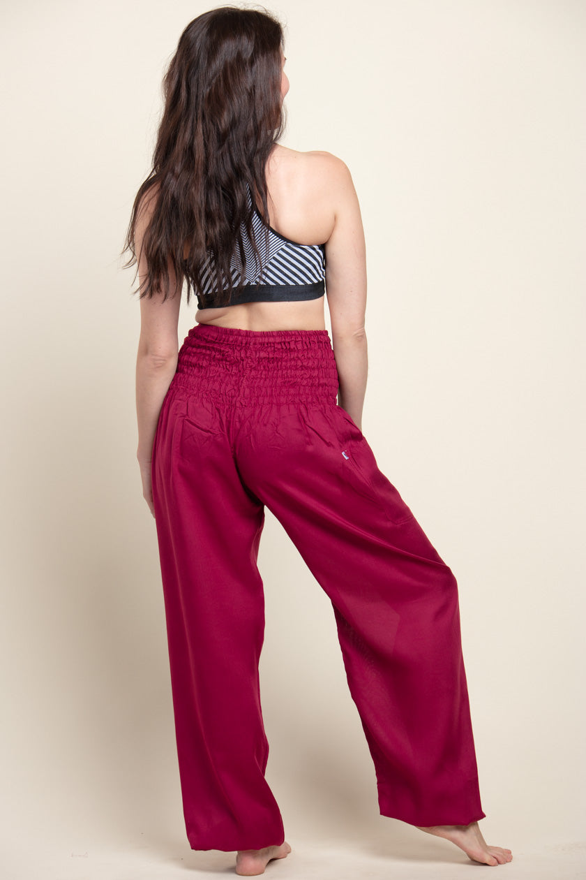 Extended Boho Burgundy Artisan Haaremihousut - Berry Piper