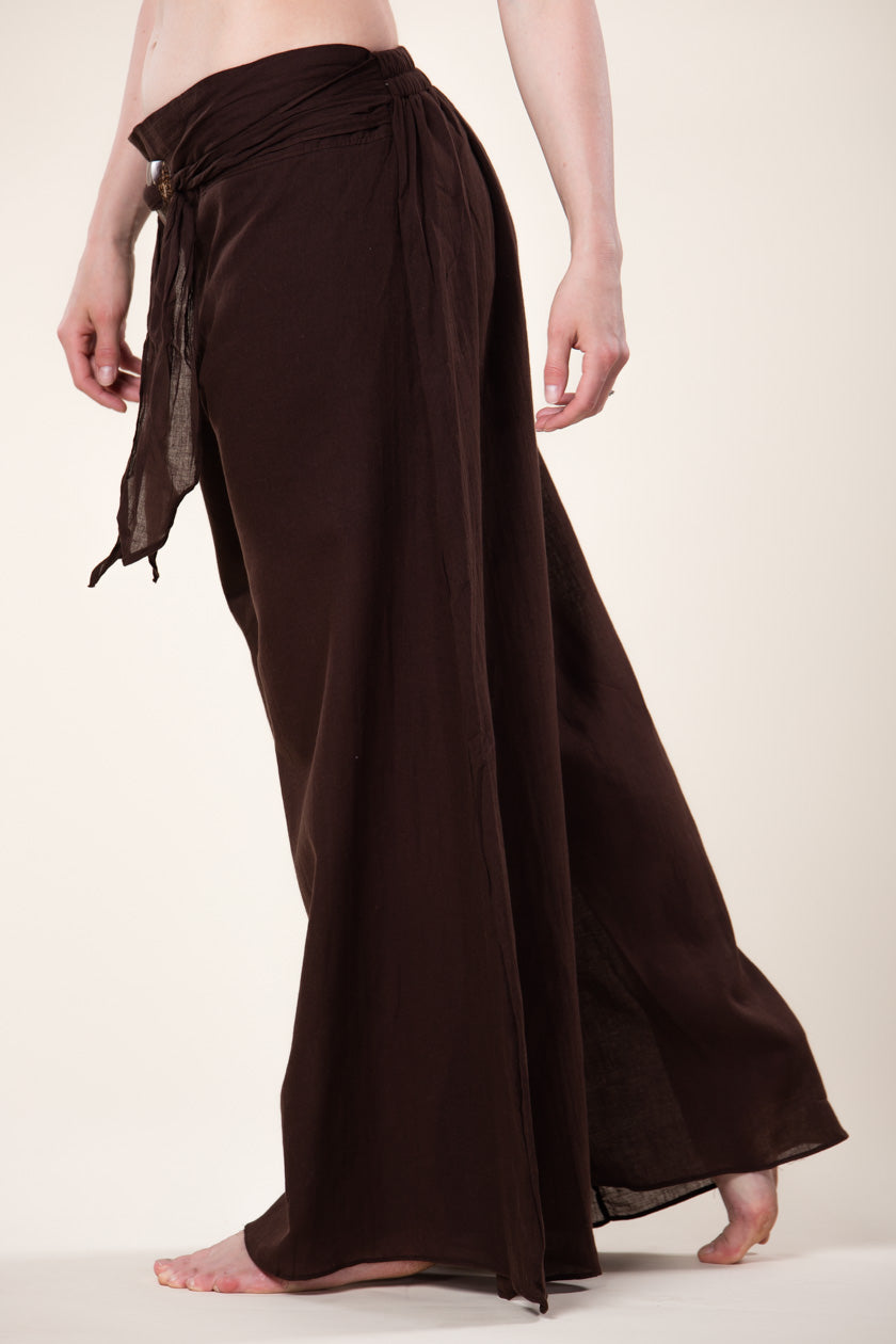 Boho Brown Cotton Artisan Palatsihousut - Berry Piper