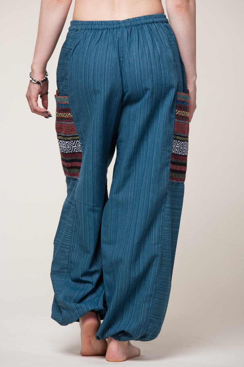 Hill Tribe Unisex Blue Artisan Haaremihousut - Berry Piper