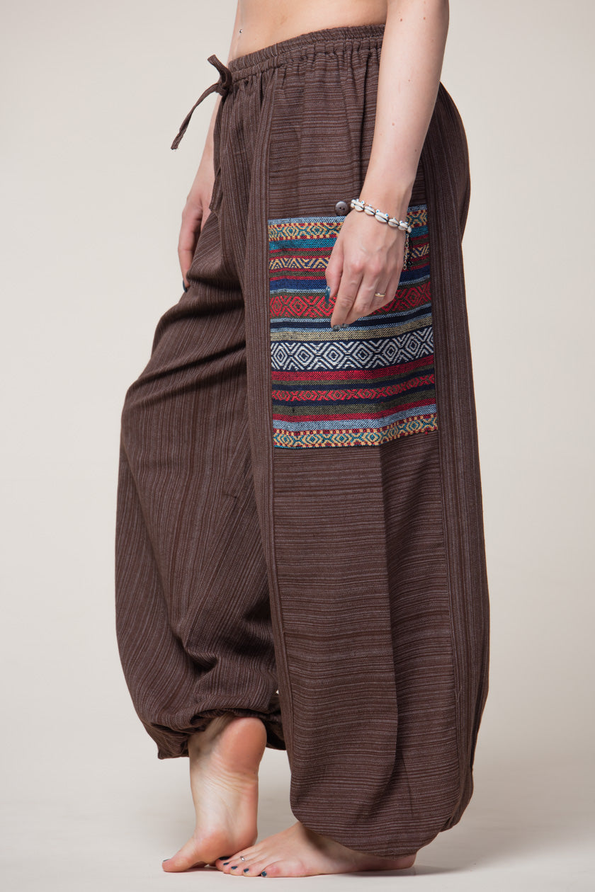 Hill Tribe Unisex Brown Artisan Haaremihousut - Berry Piper