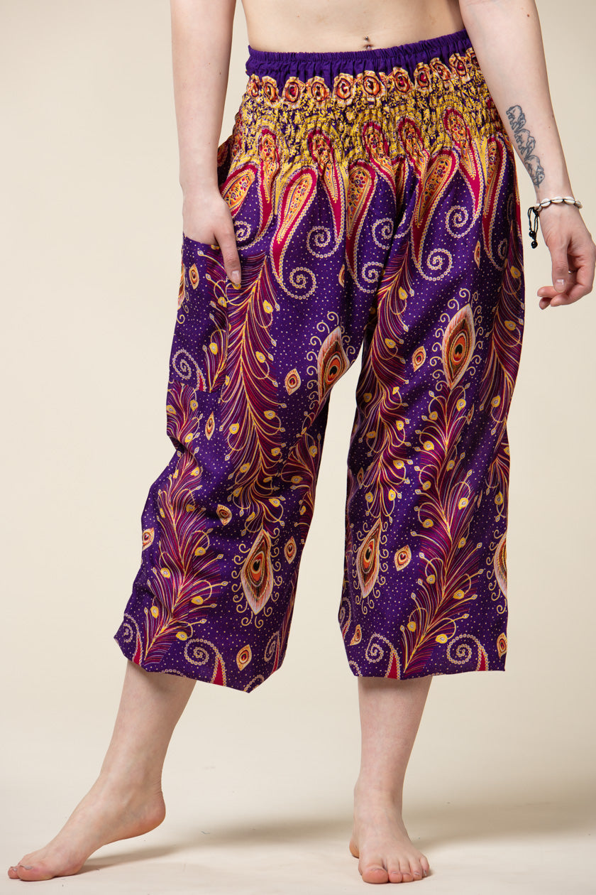 Peacock Paisley Purple Artisan Haaremihousut - Berry Piper