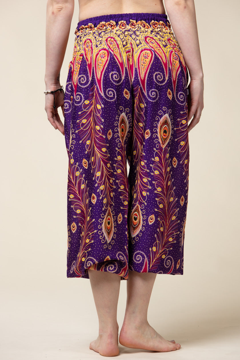 Peacock Paisley Purple Artisan Haaremihousut - Berry Piper